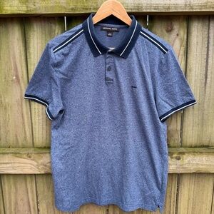 Michael Kors Navy Polo Shirt with White Accents Size M